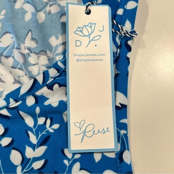 Draper James Blue White Floral Ruffle Dress S/M - Picture 8 of 12
